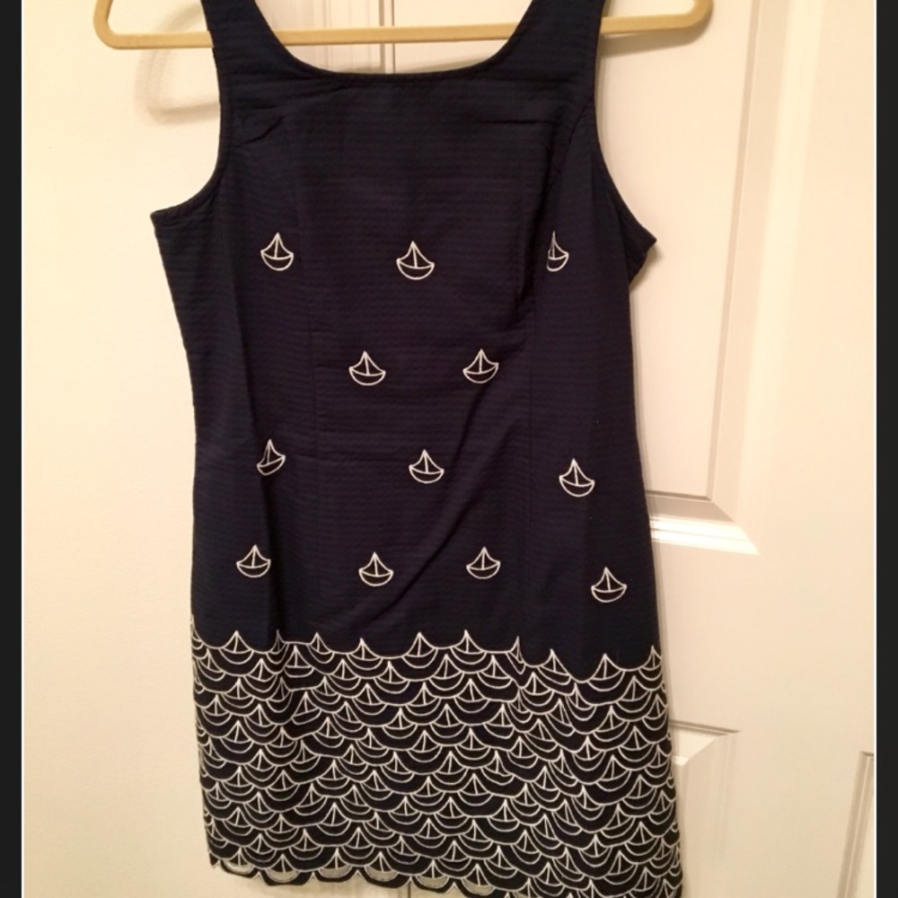 Lilly Pulitzer Clarita Navy Shift sailboat dress